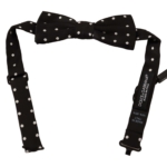 Elegant Black Polka Dot Silk Bow Tie