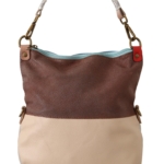 Chic Multicolor Leather Tote with Gold Accents