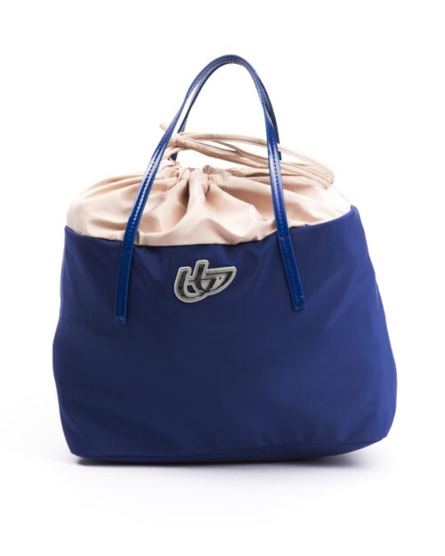 Blue Polyester Women Handbag