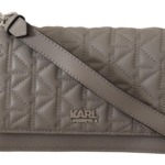 Elegant Grey Leather Crossbody Bag