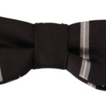 Dolce & Gabbana Elegant Silk Bow Tie in Black and Grey