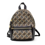 Marc Jacobs Signet Mini Black Logo Printed Leather Shoulder Backpack Bookbag