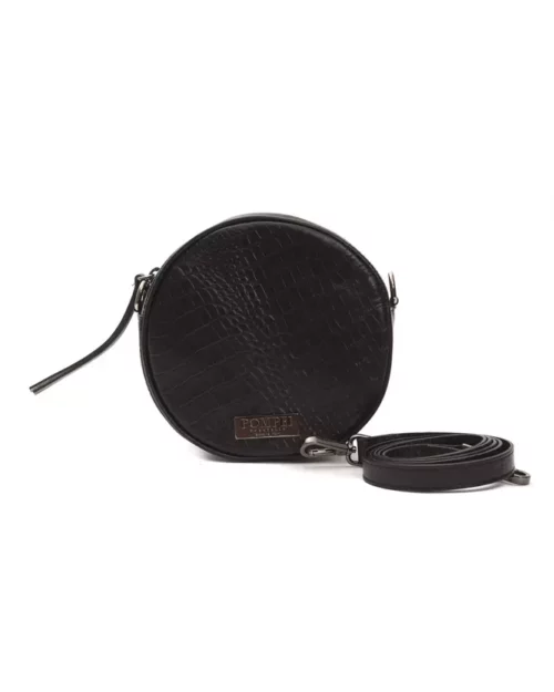 Black Leather Women Crossbody Bag