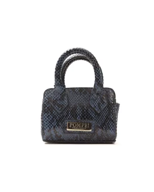 Blue Leather Women Mini Handbag