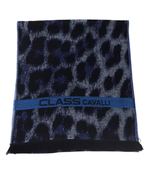 Blue Wool Men Scarf