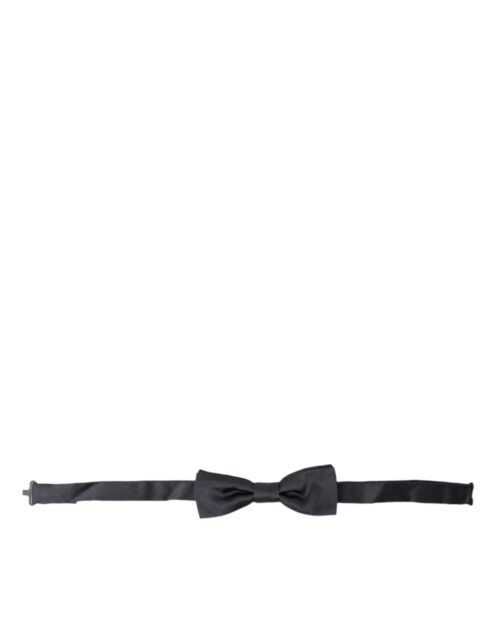 Dolce & Gabbana Elegant Anthracite Gray Silk Bow Tie