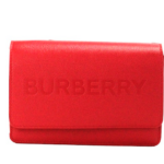 Burberry Hampshire Small Red Embossed Logo Smooth Leather Crossbody Bag