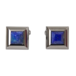 Dolce & Gabbana Silver Plated Brass Pin Crystal Cufflinks