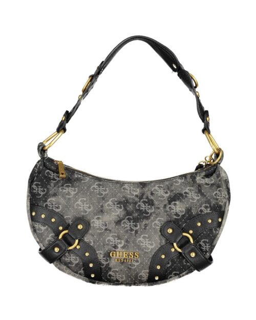 Guess Jeans Grey and Black Polyester Handbag