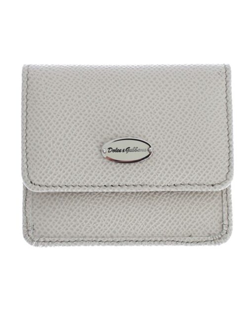 Sleek White Leather Condom Case Wallet