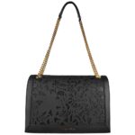 Black Calfskin Women Crossbody Bag