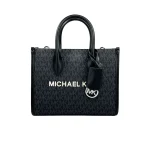 Michael Kors Mirella Signature Small Top Zip Tote Bag Black
