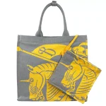 Burberry EKD Canvas Tote Bag With Coin Pouch Sunflower Gray