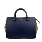 Small Banwell Leather Tote Bag Purse Blue