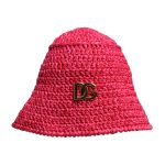 Red Cotton Crochet DG Logo Bucket Hat