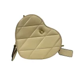 Heart Small Quilted Leather Crossbody Bag Purse
